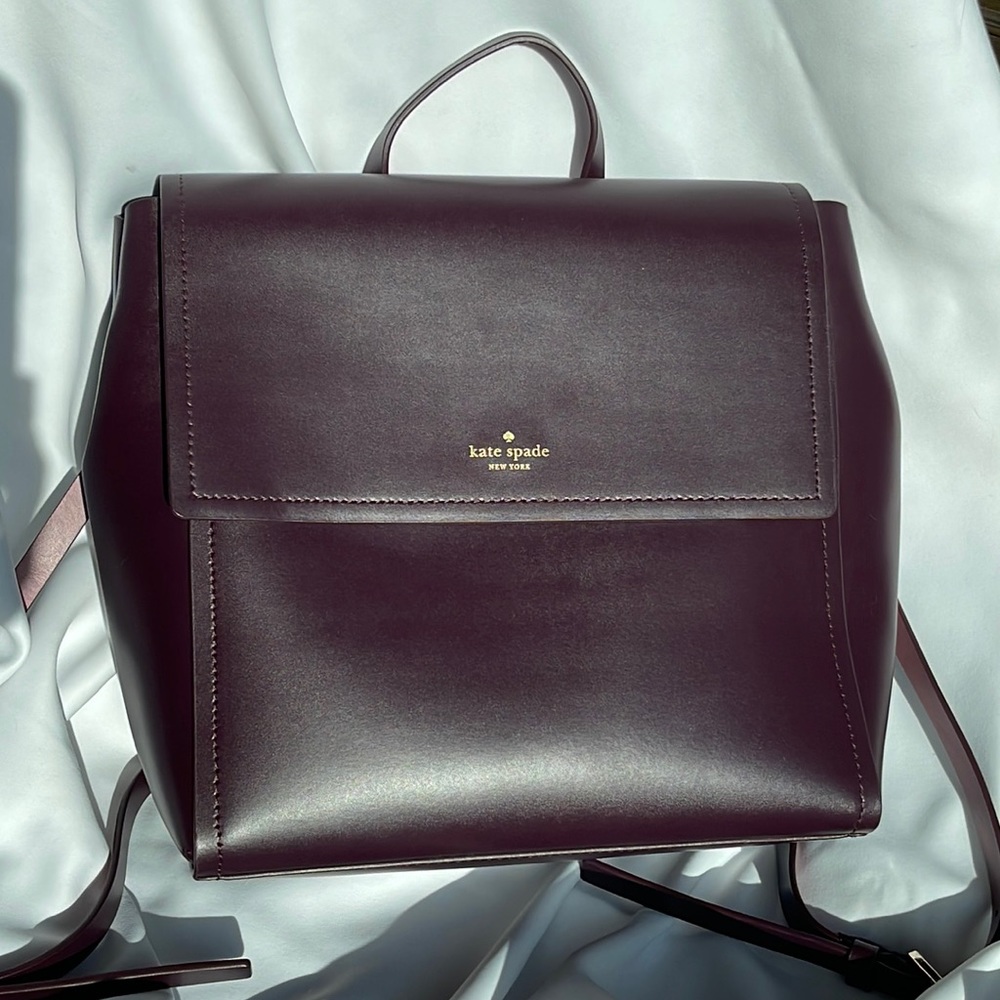 Kate Spade Somerville Road Megyn smooth leather backpack in Chocolate Cherry
